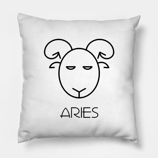 Aries Doodle Line Art Pillow by inotyler