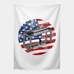 Jazz Organ USA Flag Organist Musician 4th July Tapestry