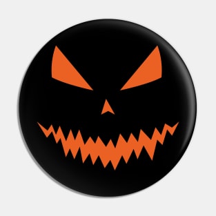 Halloween Jack OLantern orange pumpkin face on black Pin