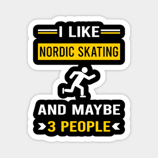 3 People Nordic Skating Skate Skater Magnet