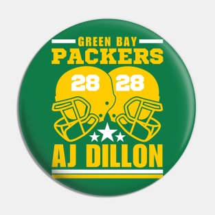 Green Bay Packers AJ Dillon 28 American Football Retro Pin