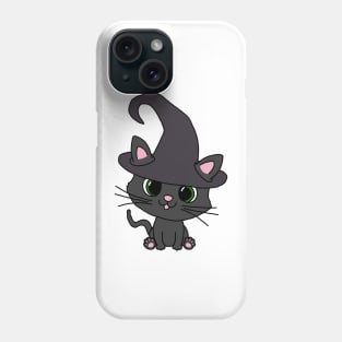 Black Cat in Witch Hat Phone Case