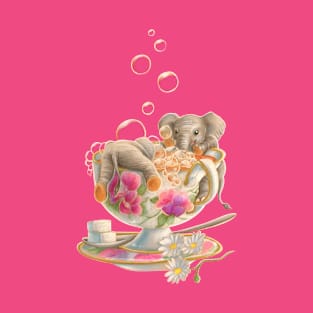 Elephants bubbling in tea T-Shirt