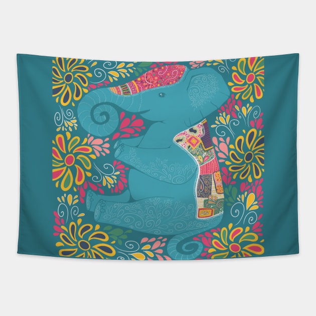Elephant Design Tapestry by Chelzzi