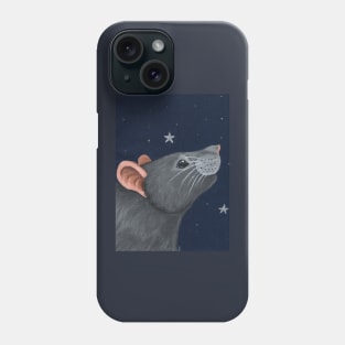 Grey Rat Star Gazing Phone Case