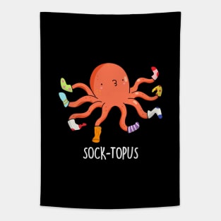 Sock-topus Cute Octopus Pun Tapestry