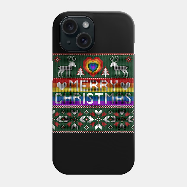 LGBT Christmas Ugly Sweater Gay Lesbian Phone Case by AllWellia