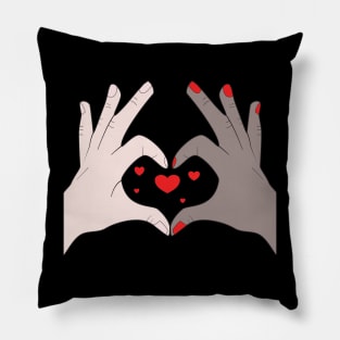 Hands Making Heart Shape Love Sign Language Valentine's Day Pillow
