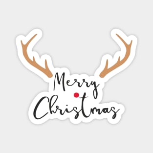 Merry Christmas red nose antler gift Magnet