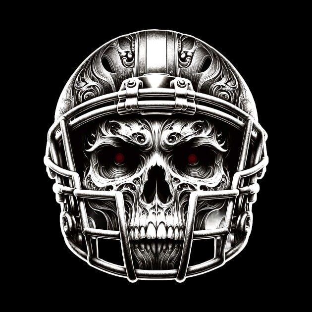 Touchdown Terror: Skeletal Warrior by crazytshirtstore