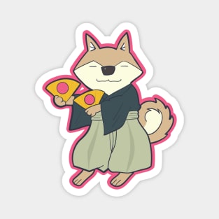 Cute shiba inu dog wearing a Hakama Drawing Magnet