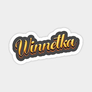 Winnetka Illinois Orange Retro Style Magnet