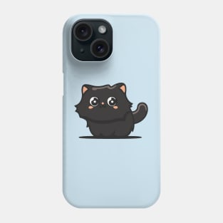 black persian cat cute cartoon Phone Case