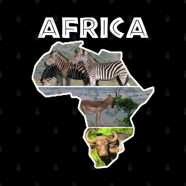 Africa Wildlife Continent Collage by PathblazerStudios