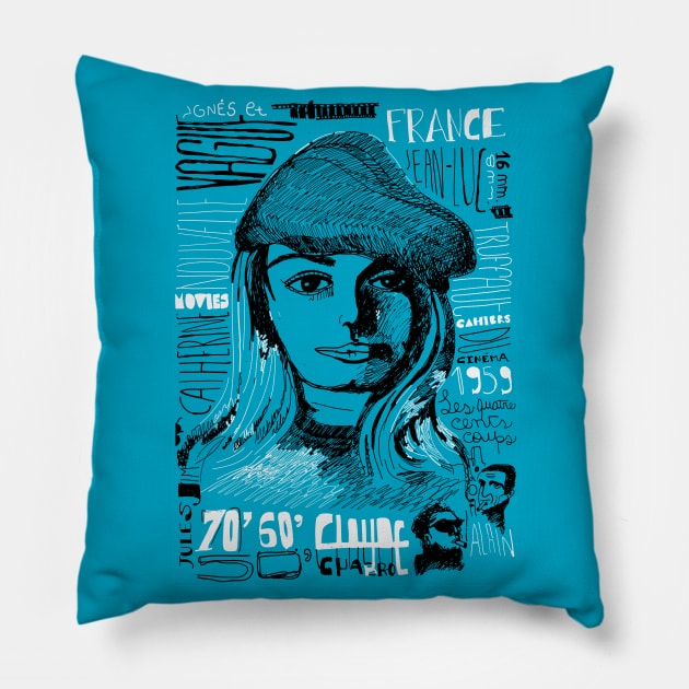 Nouvelle Vague Pillow by ecrimaga