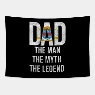 St Barts Dad The Man The Myth The Legend - Gift for St Barts Dad With Roots From St Barts Tapestry