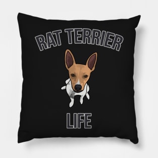 Rat Terrier Dog Life Tan Pillow