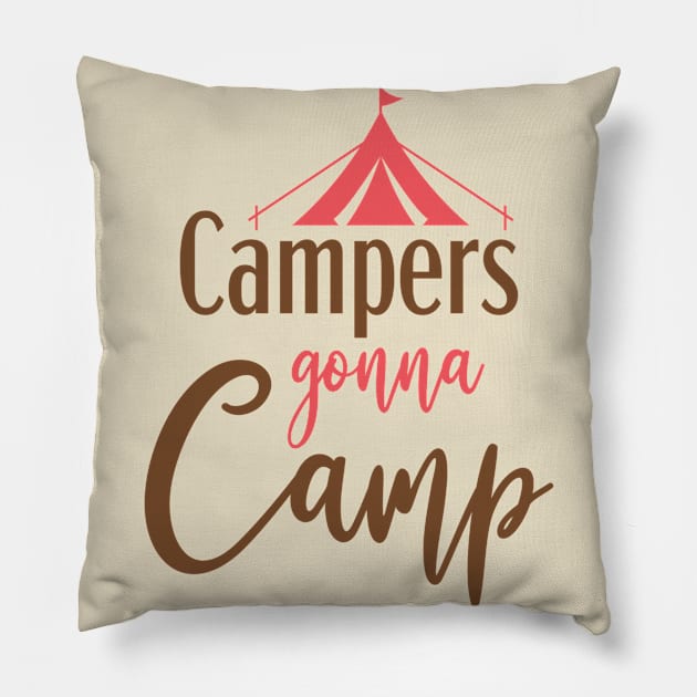 Camper Pink Pillow by Usea Studio