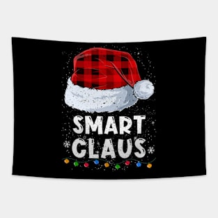 Smart Claus Red Plaid Christmas Santa Family Matching Pajama Tapestry