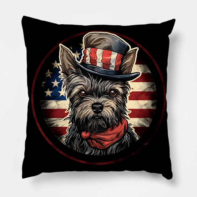 Patriotic Cairn Terrier Pillow by NatashaCuteShop