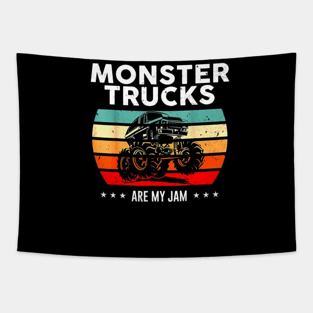 Vintage Monster Truck Are My Jam RetroT-Shirt Tapestry by wilson