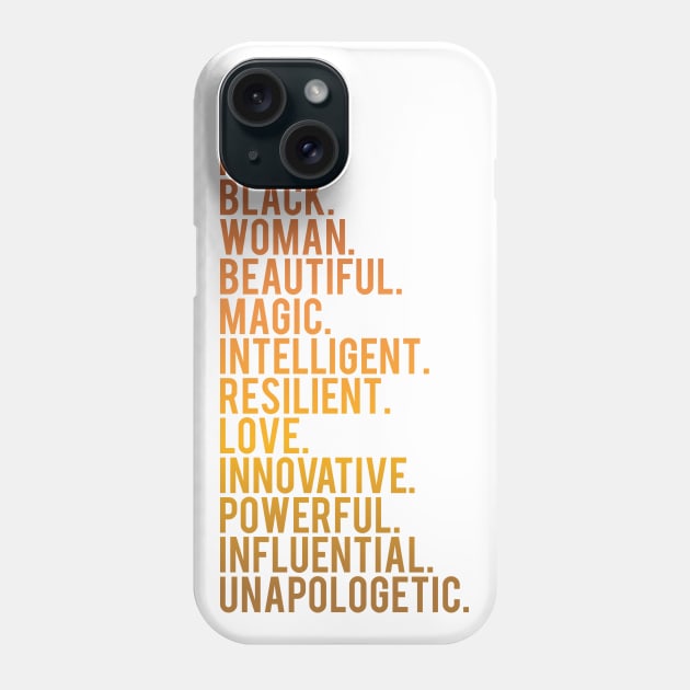 I Am Black, Woman, Beautiful. | African American | Black Lives | Black Women Matter Phone Case by UrbanLifeApparel