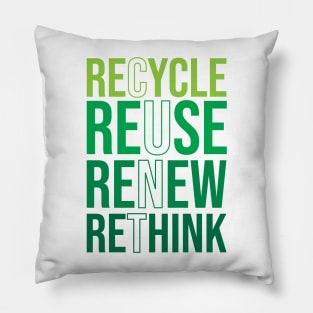 Recycle Reuse Renew Rethink Crisis Environmental Activism Pillow