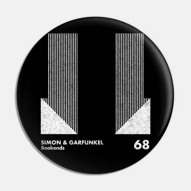 Simon & Garfunkel / Bookends / Minimalist Graphic Artwork Design Pin by saudade