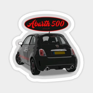 ABARTH 500 Black Red Back Magnet