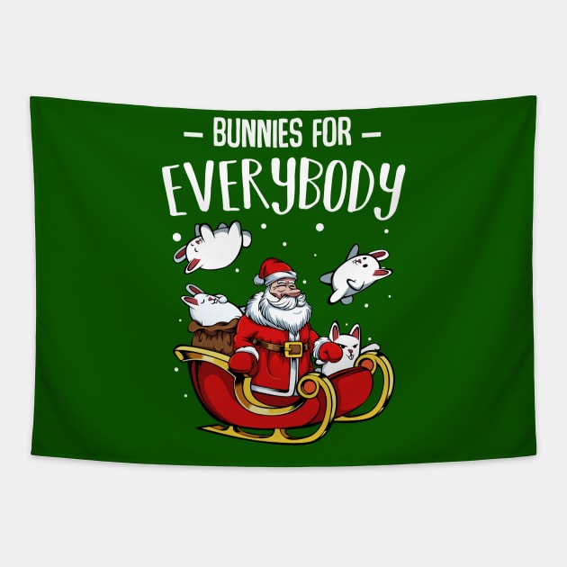 Bunny - Bunnies For Everybody - Funny Christmas Santa Claus Tapestry by Lumio Gifts