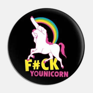 Gay Pride F ck Younicorn Funny Rude Unicorn Pin