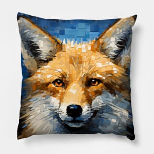 Fox Animal Art Decor Paint Mosaic Pillow