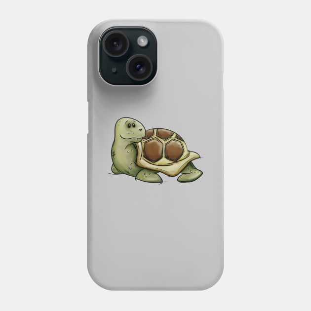 Funky Funny Tortoise Illustration Casual Cute Turtle Phone Case by SkizzenMonster