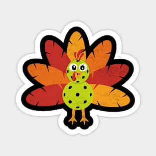 Thanksgiving Pickleball Funny Pickleball Turkey Thanksgiving Magnet