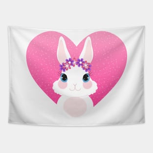 Bunny Rabbit Cute flower Tapestry