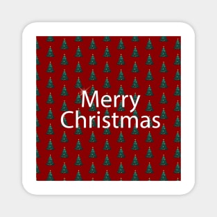 Merry Christmas | Christmas Trees Pattern Magnet