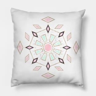 Modern gold Moroccan geometric flower marble image Pillow