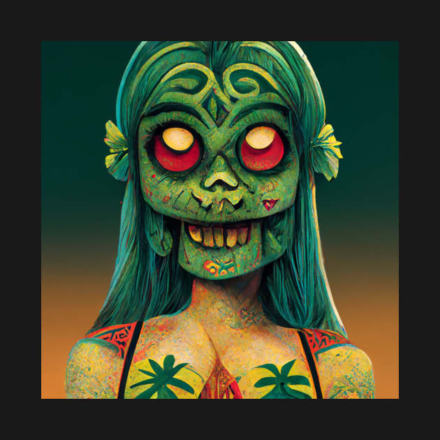 Zombie Tiki Girl by Planty of T-shirts