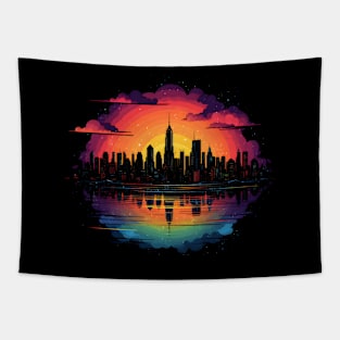 Manhattan sunset Tapestry