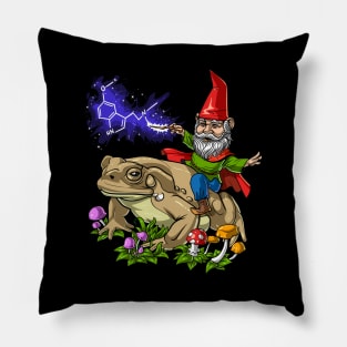 Gnome Riding Psychedelic Bufo Alvarius Pillow