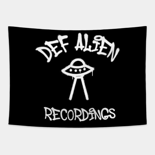 DEF ALIEN GRAF INVASION LOGO Tapestry by DEF ALIEN RECORDS