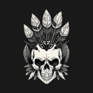 skull with feathers T-Shirt