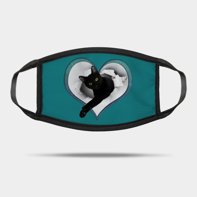 Funny Cat Heart Shirt Funny Cat Lover Gift Mask Teepublic