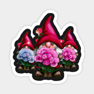 Roses Gnome Trio Watercolor Magnet