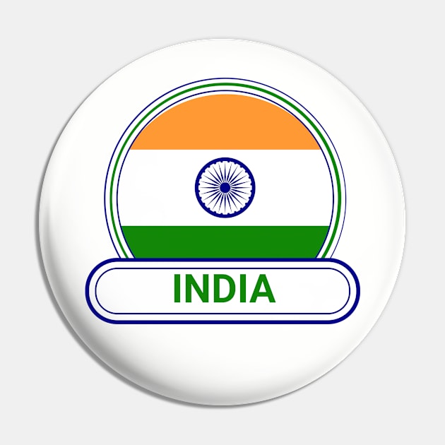 India Country Badge - India Flag Pin by Yesteeyear