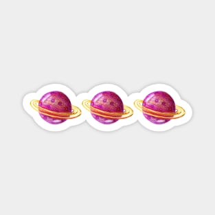 Saturn planets pattern Magnet