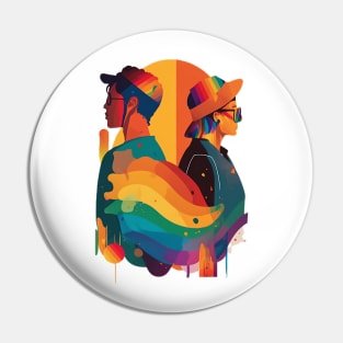 Love in Color: A Rainbow Romance Pin