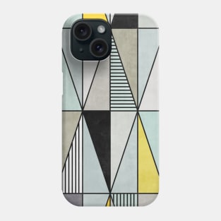 Colorful Concrete Triangles - Yellow, Blue, Grey Phone Case