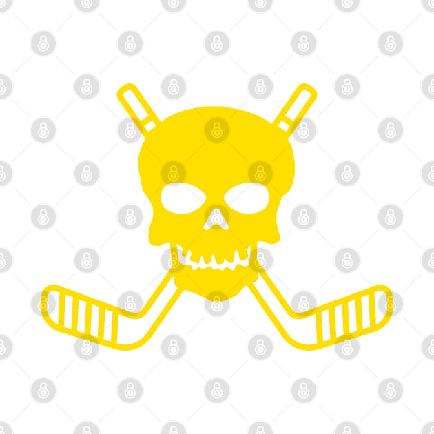 SKULL AND CROSSED HOCKEY STICKS by HOCKEYBUBBLE