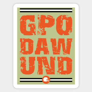 Cleveland Browns Beer Dog Shirt - Dawg Pound - Sticker